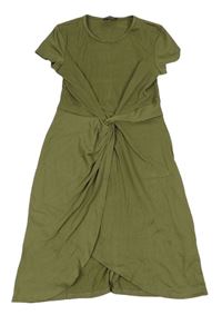Khaki rebrované šaty Primark