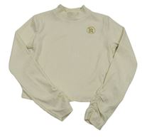 Biele rebrované crop tričko s logom River Island