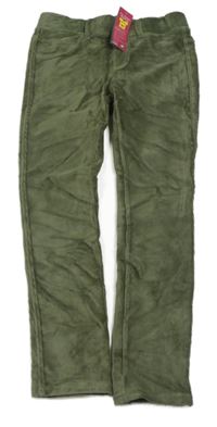 Nový - Khaki žebrované sametové tregíny Benetton