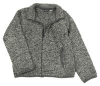 Sivá melírovaná chlpatá prepínaci mikina Uniqlo