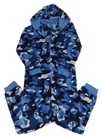 Tmavomodrá army plyšová kombinéza s Pudsleym a kapucňou George