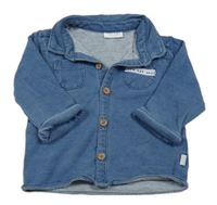 Modrá tepláková rifľová košeľa Next