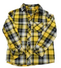 Žluto-bílo-černá kostkovaná košile Dopodopo