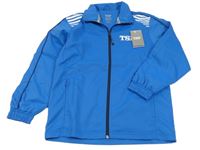 Nové - Modrá šusťáková sportovní bunda s nápisem 