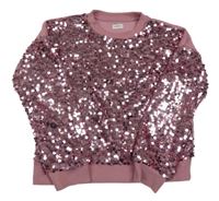 Růžová mikina s flitry F&F