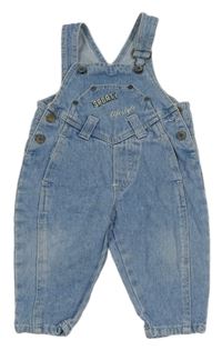 Svetlomodré na traké rifle s nápismi