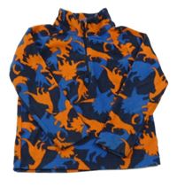 Modro-oranžová fleecová funkčná mikina s diny Mountain Warehouse