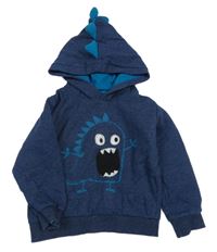 Tmavomodrá mikina s príšerkou a kapucňou Matalan