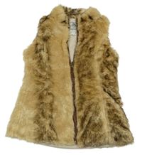 Okrovo-hnedá kožušinová podšitá vesta Cherokee