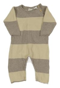 Béžovo-hnědý pruhovaný svetrový overal H&M