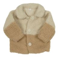 Smetanovo-béžová huňatá podšitá košeľová bunda H&M