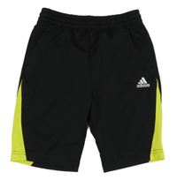 Černo-zelené sportovní kraťasy s logem Adidas