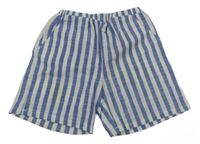 Bielo-modré pruhované kraťasy Shein