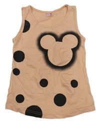 Ružovo-čierny top s Mickeym a 3D nápisom