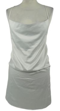 Nové - Dámske biele saténové šaty s vodou zn. MissGuided