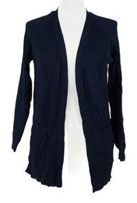 Dámský tmavomodrý žebrovaný svetrový cardigán M&S