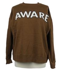 Dámská hnědá mikina s nápisem Aware 