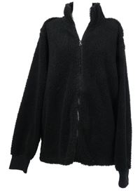 Dámská černá huňatá bunda 