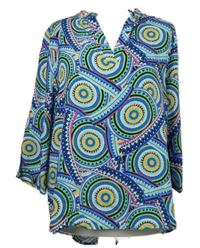 Dámska modro-farebná vzorovaná blúzka Flirt