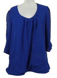 Dámska kobaltově modrá šifónová blúzka Ashley Brooke