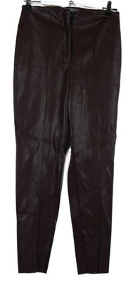 Dámské vínové koženkové kalhoty Primark 