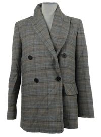 Dámský světlemodro-hnědý kostkovaný oversized blejzr Warehouse 