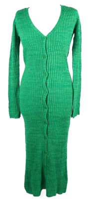 Dámské zelené melírované svetrové propínací midi šaty Asos vel. 32