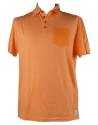 Pánské oranžové proužkované polo tričko Tom Tailor 
