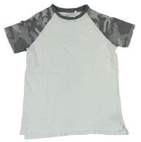 Bielo-sivé army tričko Next