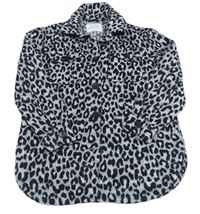 Sivá vlnená bunda s leopardím vzorom Primark