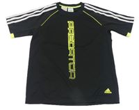 Černé sportovní tričko s nápisem Adidas