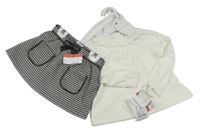 2set- biele triko+ čierno-biela vzorovaná sukňa Tahari