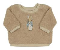 Béžová huňatá mikina s králíčkem