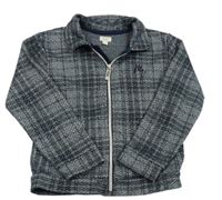 Tmavomodro-biela kockovaná prepínaci mikina s výšivkou River Island