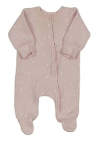 Světlerůžový žebrovaný overal s hvězdami Little nutmeg