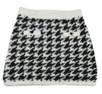 Čierno-biela vzorovaná pletená sukňa River Island