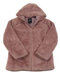 Vínová kožešinová podšitá bunda s kapucí Name it