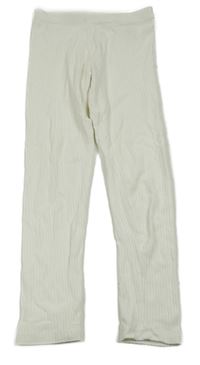 Biele rebrované legíny H&M