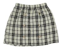 Bíflo-čierna kockovaná sukňa Shein