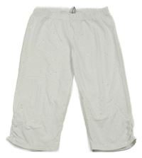 Biele capri legíny so trblietkami Yigga