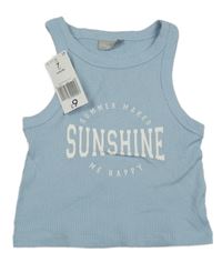 Nové - modrý žebrovaný crop trop Matalan