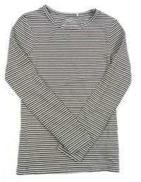 Bielo-čierno-zlaté pruhované tričko Next