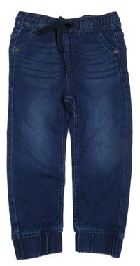 Tmavomdoré cuff kalhoty riflového vzhledu 