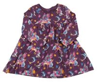 Fialové šaty s jednorožcem Next