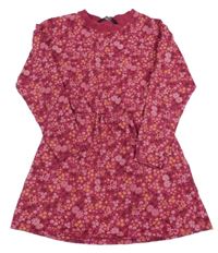 Vínové bavlnené šaty s kvetinami George