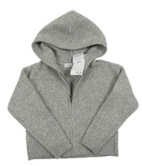 Nové - šedý propínací svetr s kapucí Primark