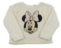Biela chlpatá mikina s Minnie H&M