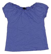 Modré tričko s bielymi bodky H&M