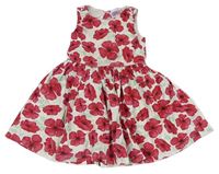 Bielo-červené kvetované šaty F&F