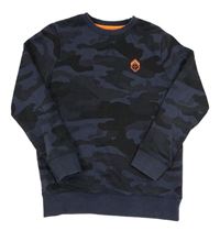 Tmavomodro-černá army mikina s potiskem F&F